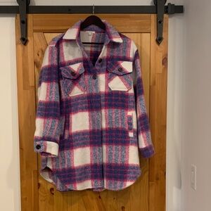 Plaid Button-Up Shacket